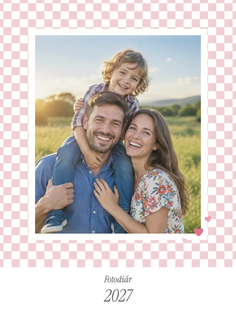 Obálka fotodiáře A5 Růžová srdíčka